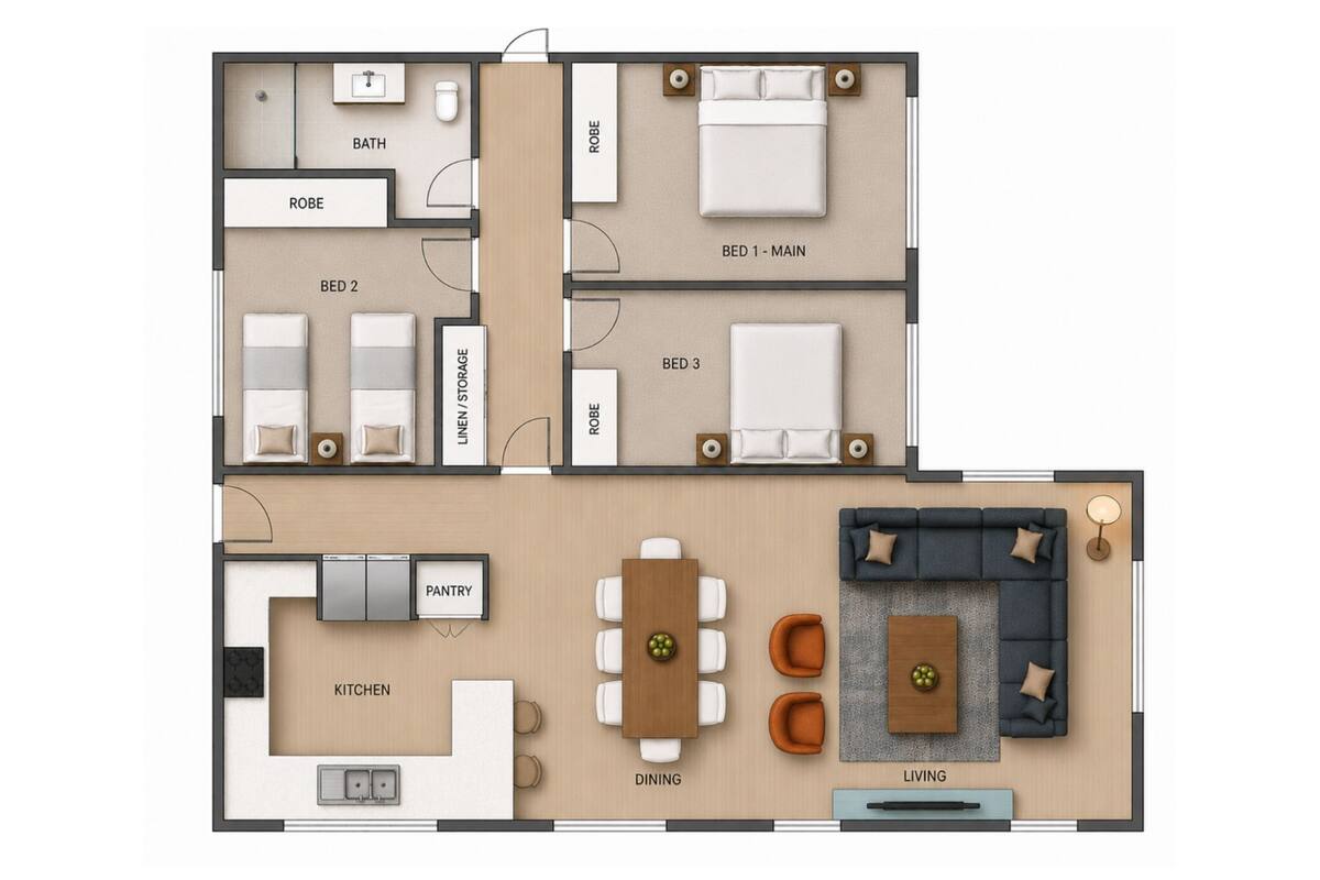 Superior 3 Bedroom House | Bed sheets