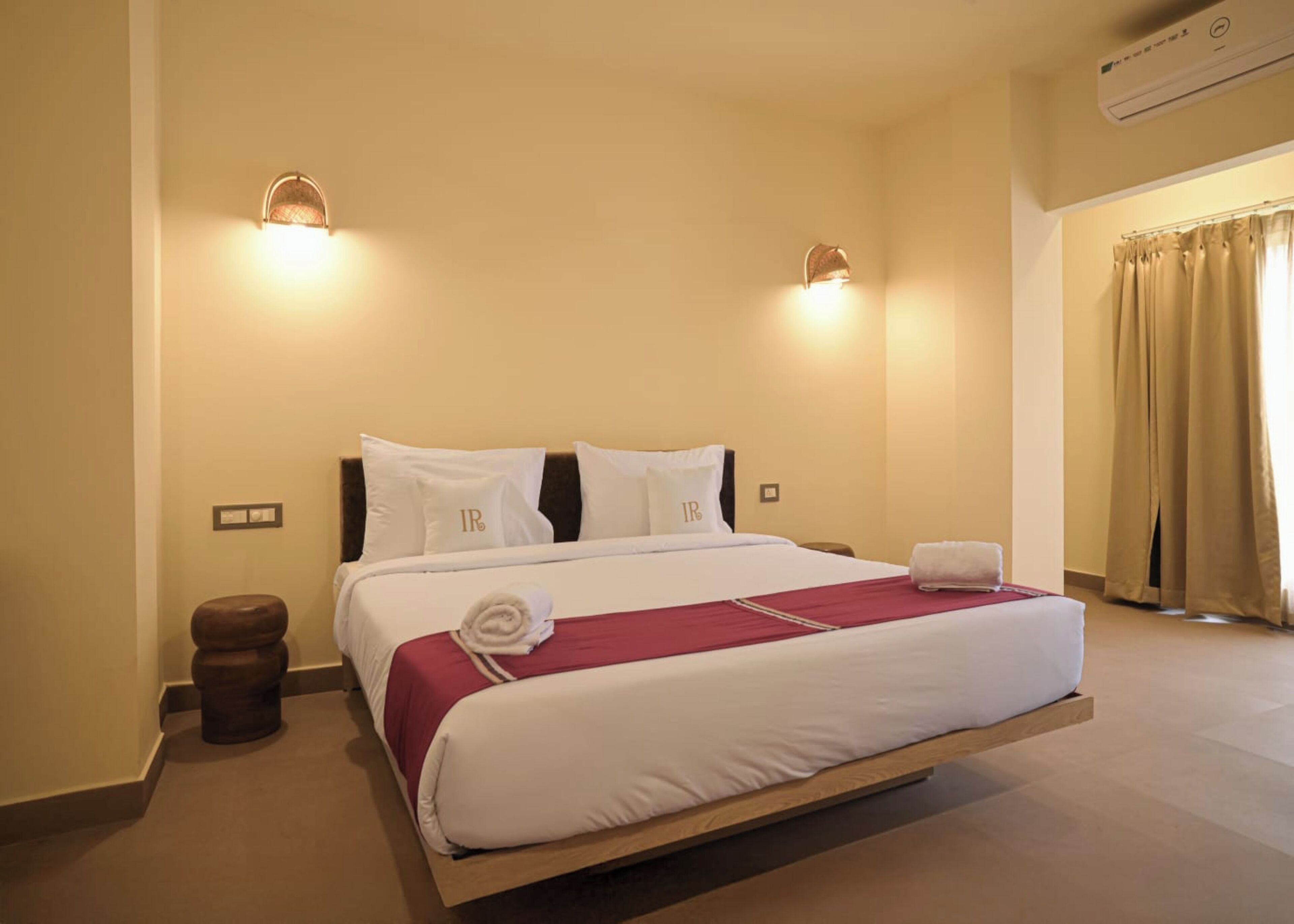 Pillow-top beds, free minibar, desk, laptop workspace