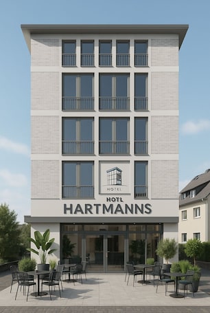 Fachada da propriedade. Das Hartmanns
