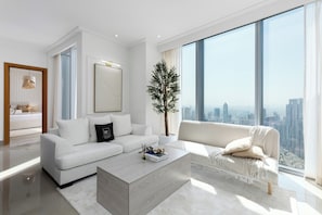 Apartamento luxo, para não fumantes, vista para o canal | Área de estar