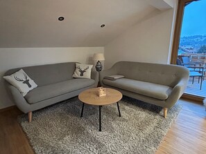 スマートテレビ、暖炉、書庫、ステレオ