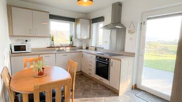 Microwave, dishwasher, high chair