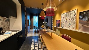 Leilighet, 1 soverom, tilgjengelighetstilpasset, byutsikt | Spiseområde