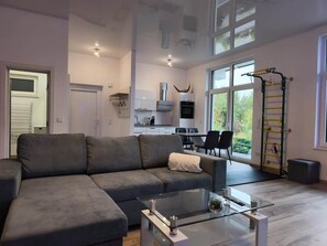Smart TV, fireplace, books - Modern holiday apartment with fitness equipment (Drolshagen)