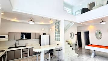 Luxury Villa, Private Pool, Pool View | Private kitchen | Full-size fridge, microwave, oven, stovetop