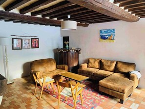 Télévision, cheminée, livres