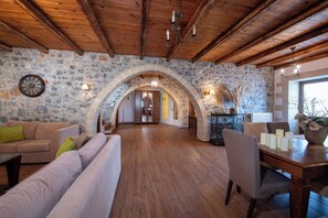 Luxury Villa, 6 Bedrooms, Private Pool, Sea View | Living area | Smart TV, fireplace