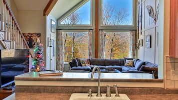 Smart TV, fireplace, video games, DVD player