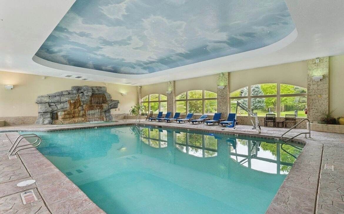 Indoor pool, a heated pool