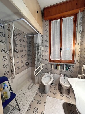 Haartrockner, Bidet, Handtücher, Seife