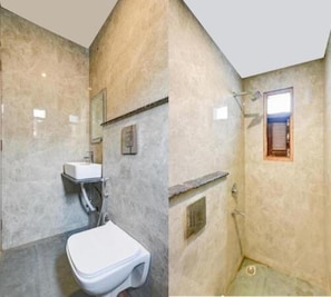 Towels, soap, shampoo, toilet paper