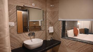 Comfort Double Room, Balcony, Mountain View | Bathroom | Shower, free toiletries, towels, soap