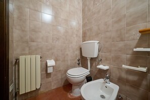 Douche, séchoir à cheveux, serviettes fournies
