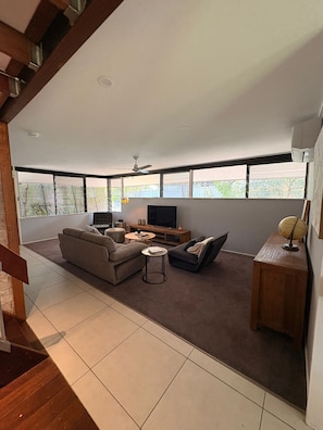 Smart TV, books, stereo