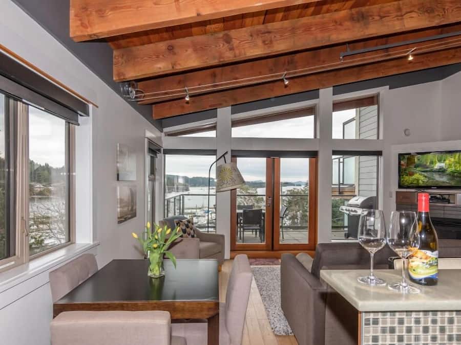 60-inch Smart TV with cable channels, pay movies, streaming services