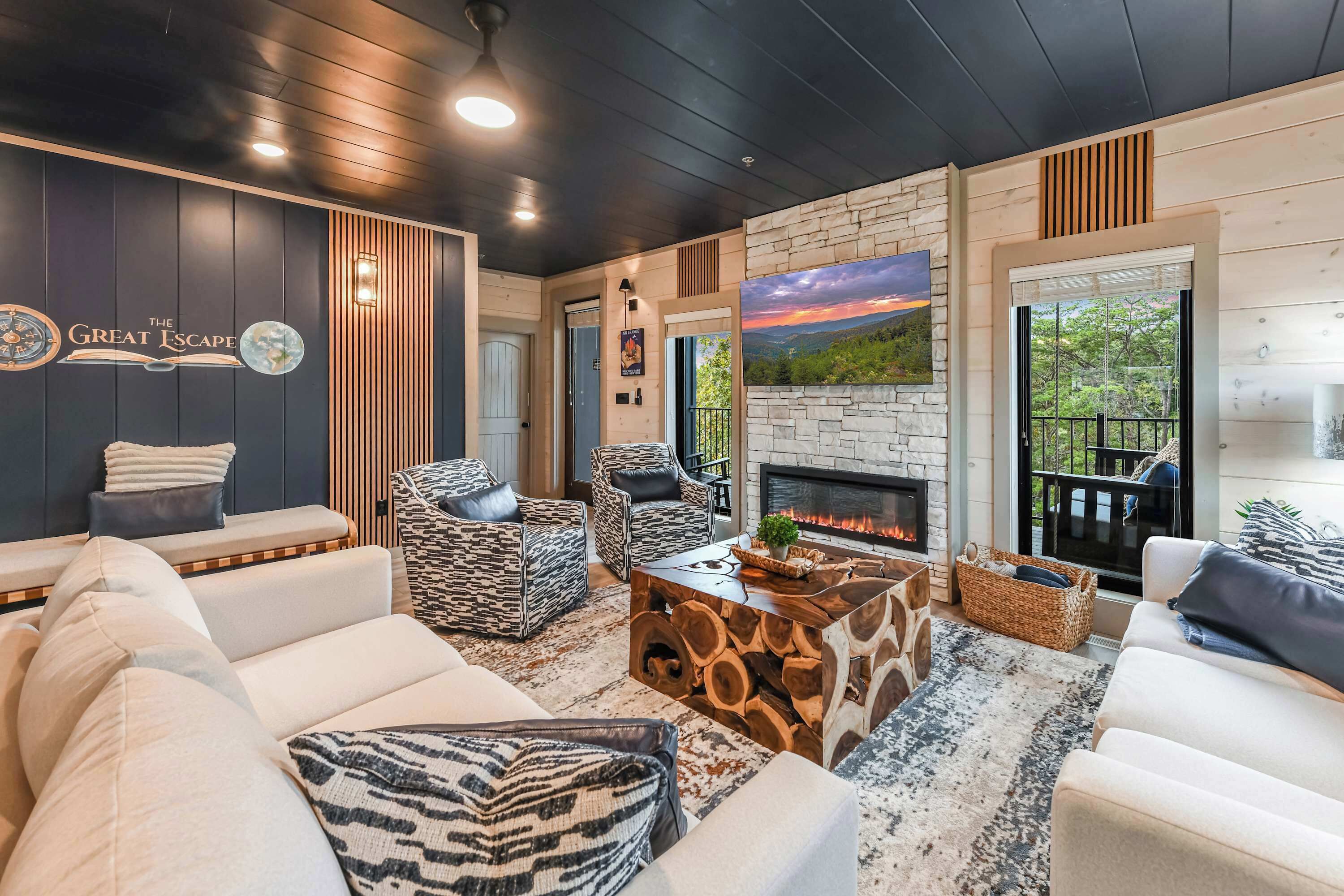 Televisión, chimenea, videojuegos y libros 