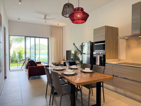 Standard Apartment, 2 Bedrooms | Private kitchen | Full-sized fridge, microwave, oven, stovetop