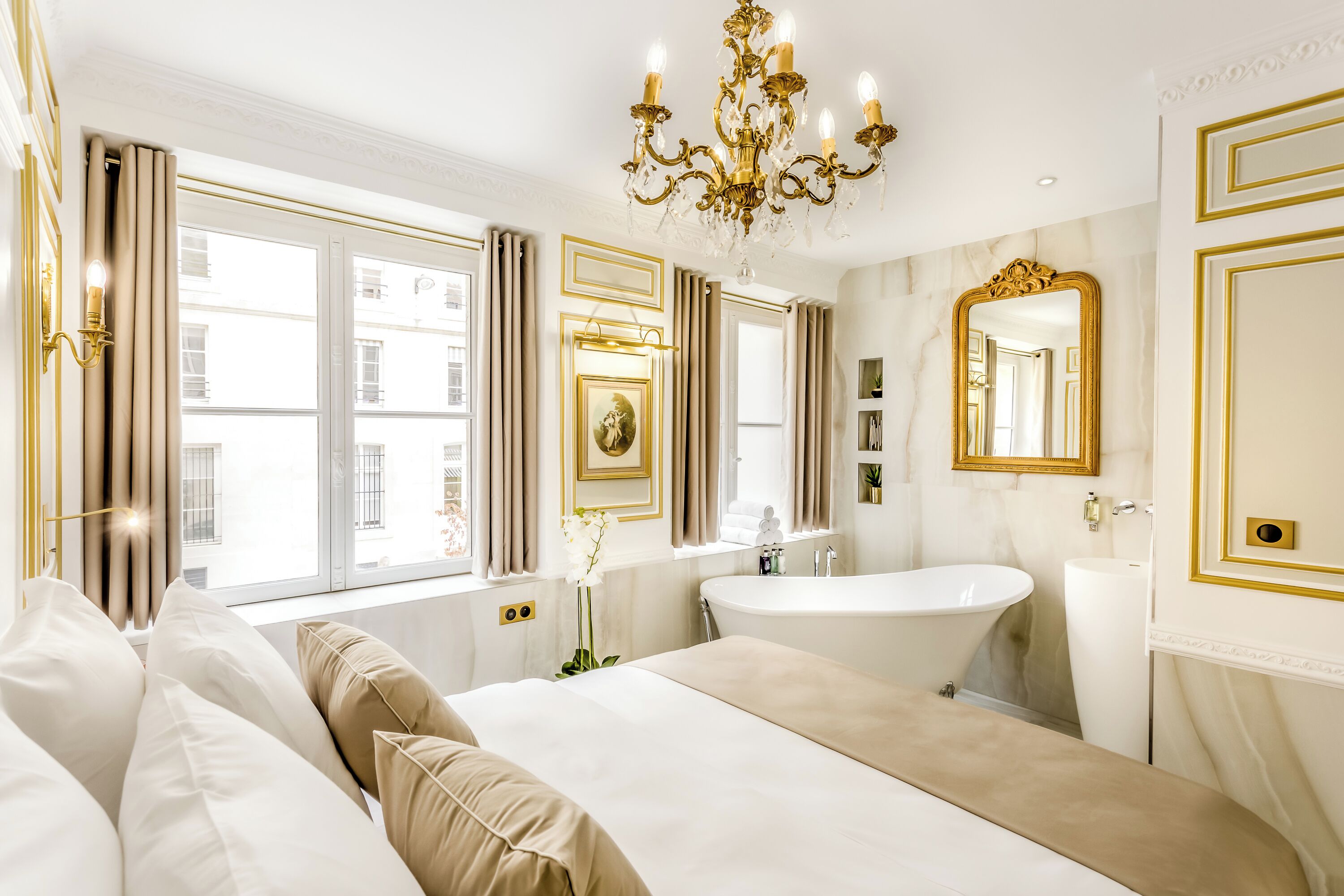 Apartment, City View | Hypo-allergenic bedding, pillowtop beds, in-room safe