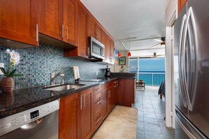 Studio | Private kitchen | Fridge, coffee/tea maker, toaster - Kona Magic Sands #305 Condo (Kailua-Kona)