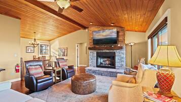 TV, fireplace, table tennis