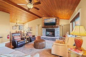 TV, fireplace, table tennis