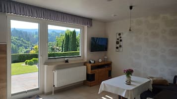 TV, DVD player, stereo