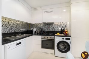 Luxury Apartment, Balcony, Sea View | Iron/ironing board, cribs/infant beds, free WiFi, bed sheets