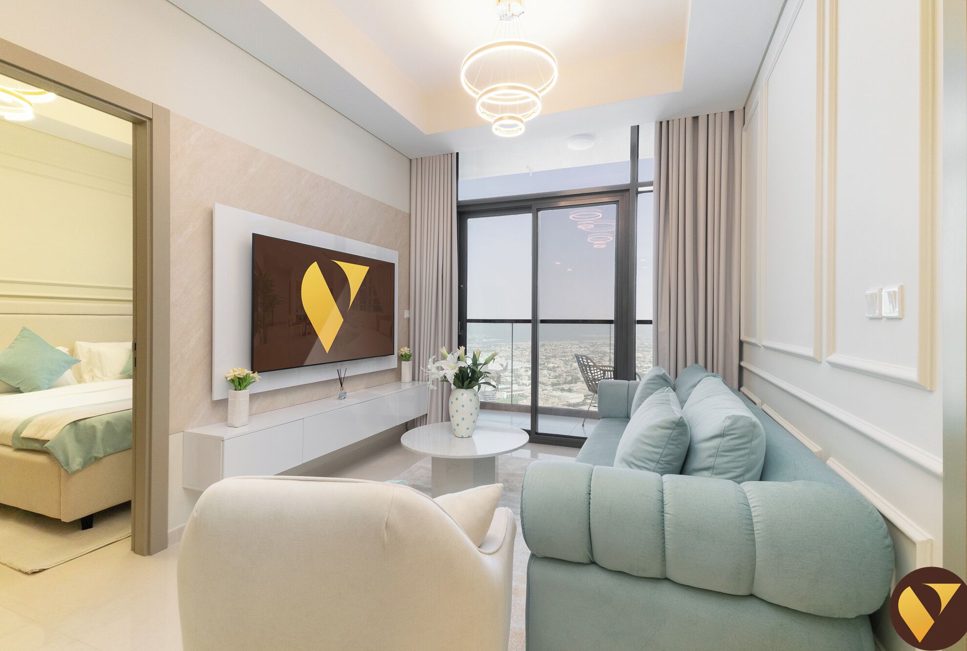 奢華公寓, 陽台, 海景 | 熨斗/熨衣板、搖籃/嬰兒床、免費無線上網、床單