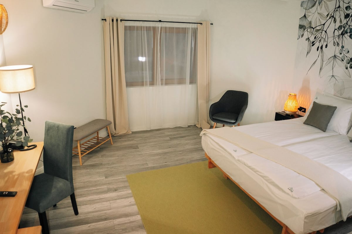 Standard-herbergi með tvíbreiðu rúmi | Míníbar, öryggishólf í herbergi, skrifborð, vinnuaðstaða fyrir fartölvur