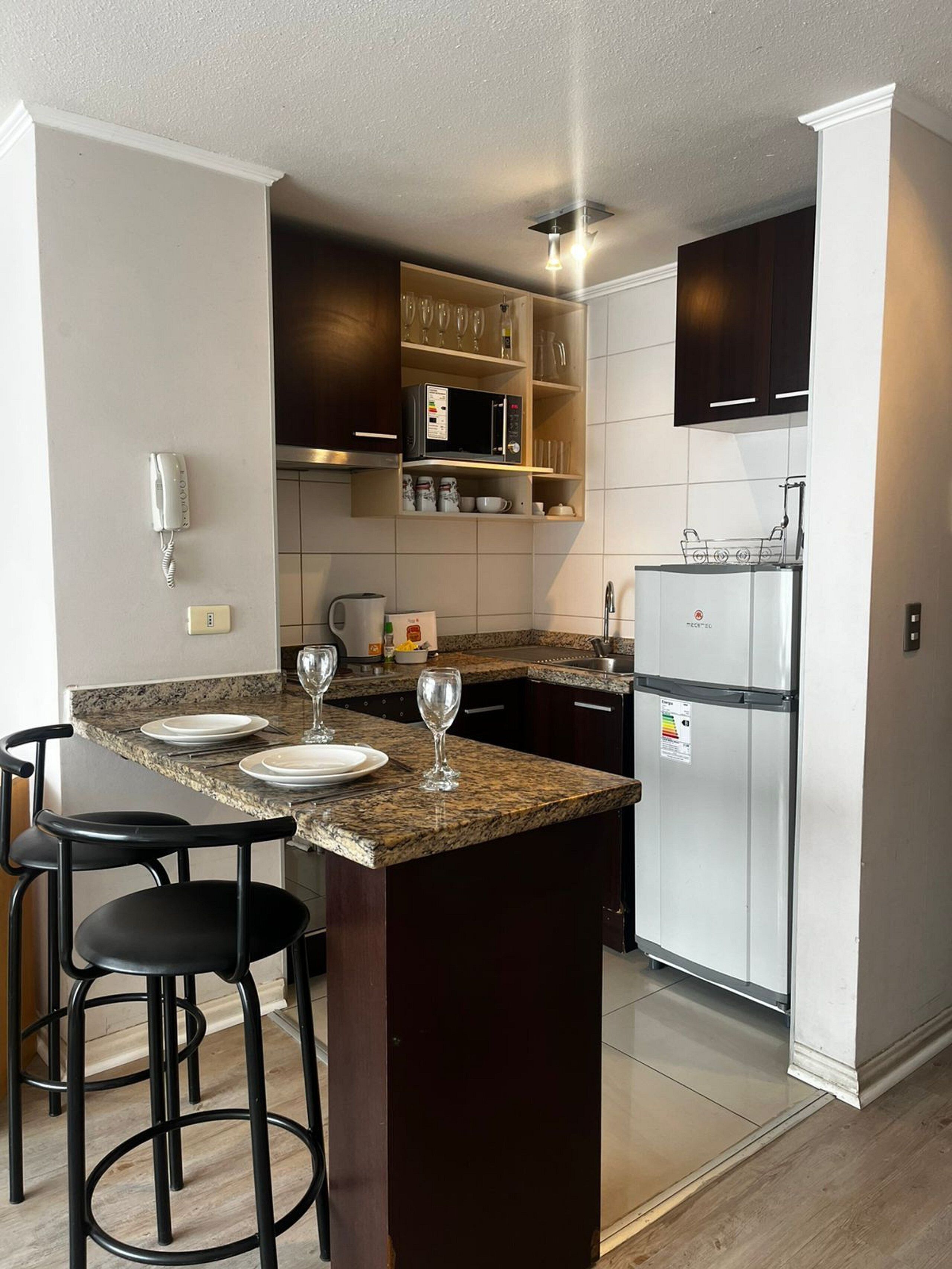 Leilighet | Eget kjøkken | Kjøleskap, mikrobølgeovn, ovn og kokeplater