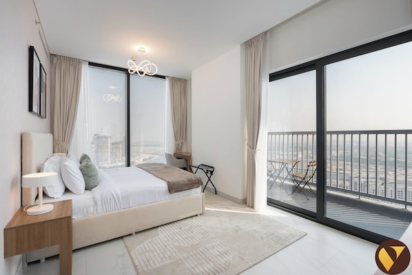 Departamento de lujo, balcón, vista al puerto | Tabla de planchar con plancha, cunas, wifi gratis y ropa de cama