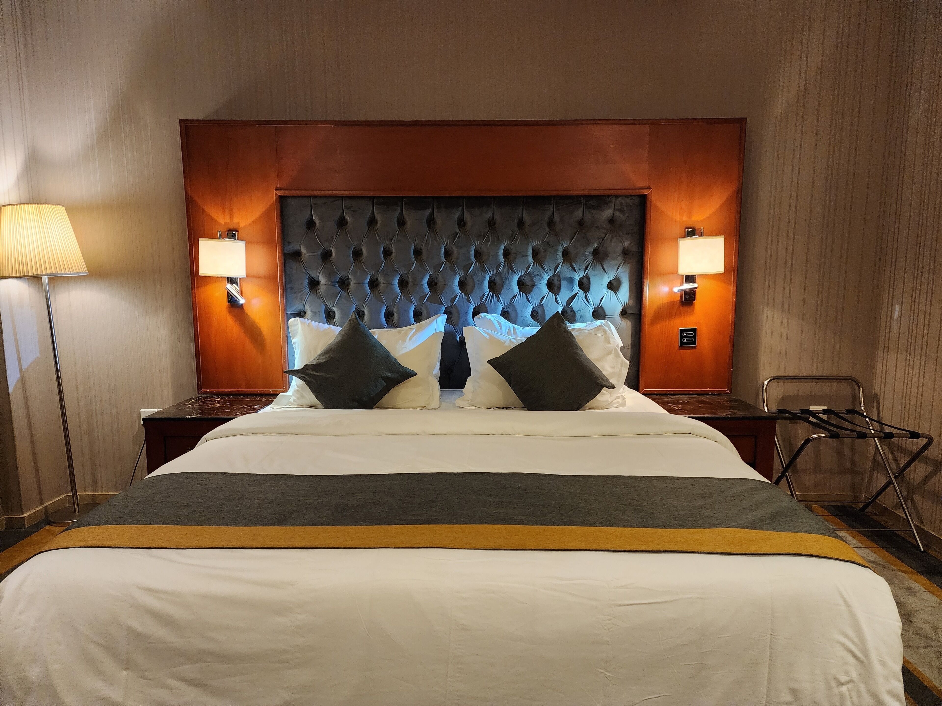 Premium bedding, memory-foam beds, in-room safe, blackout curtains