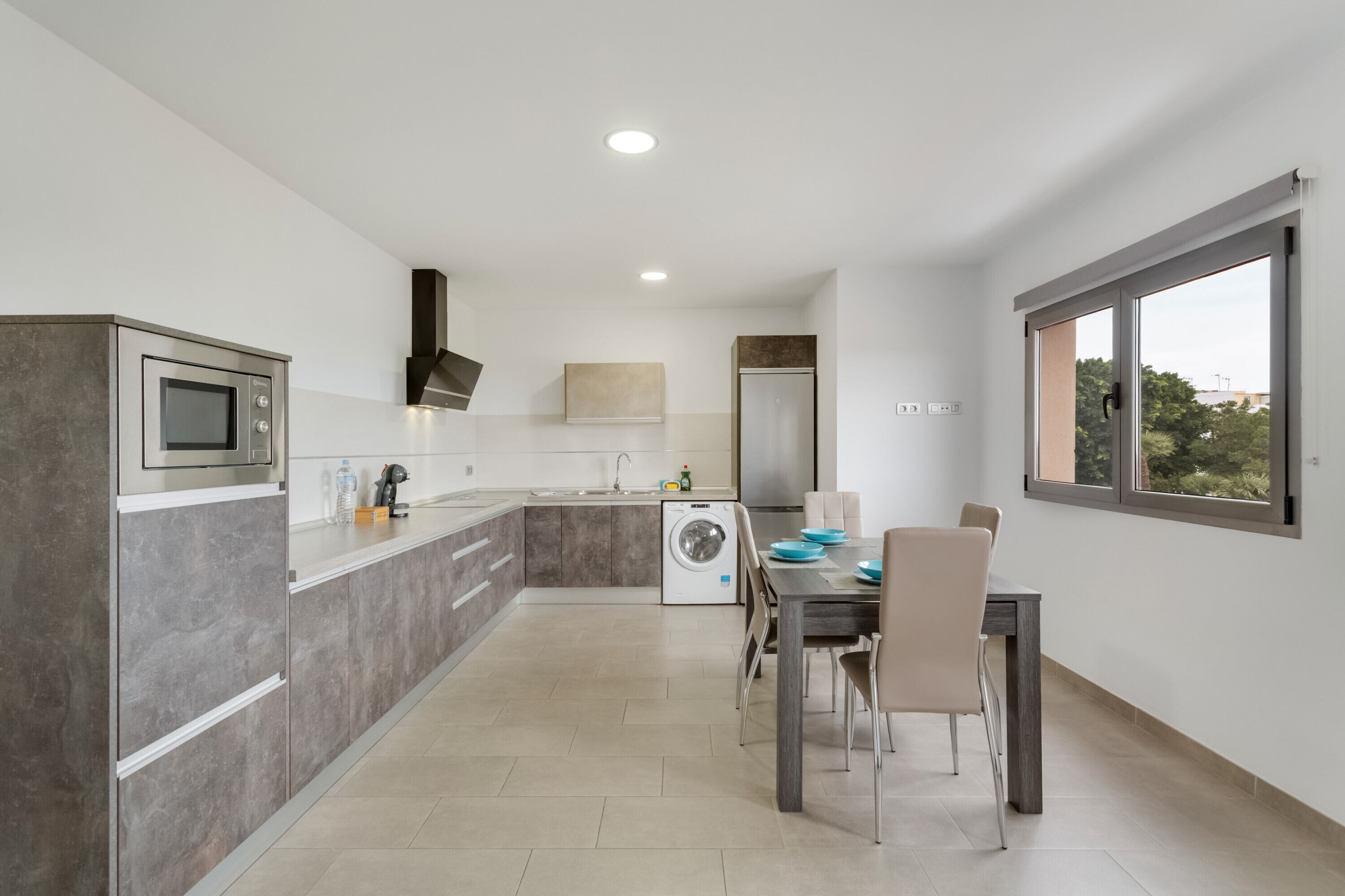 Fridge, microwave, coffee/tea maker