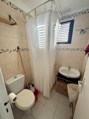 Hair dryer, soap, toilet paper