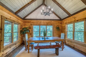 Dining - Borders the Toccoa • Steps to Fishing & Tubing (Mineral Bluff)