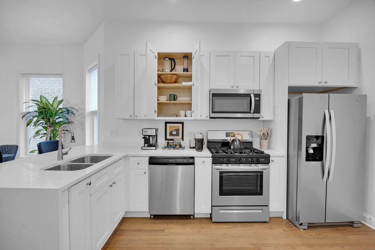 Microwave, oven, stovetop, dishwasher