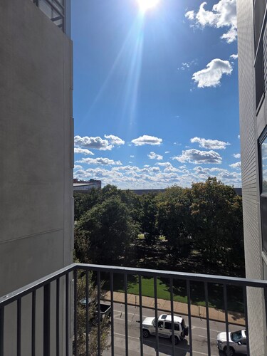 Chic 2-bedroom DOWNTOWN apartment with fitness room and balcony in vibrant STL