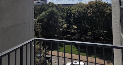 Chic 2-bedroom DOWNTOWN apartment with fitness room and balcony in vibrant STL