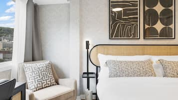 1 bedroom, desk, iron/ironing board, travel crib