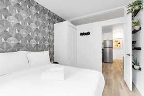 2 bedrooms, iron/ironing board, travel crib, WiFi