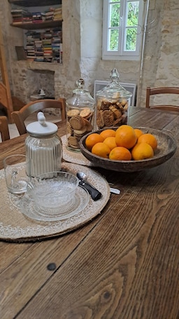 Dining. Pine at Gite du Calme Charming B & B Room for up to 3 guests Cognac & Saintes