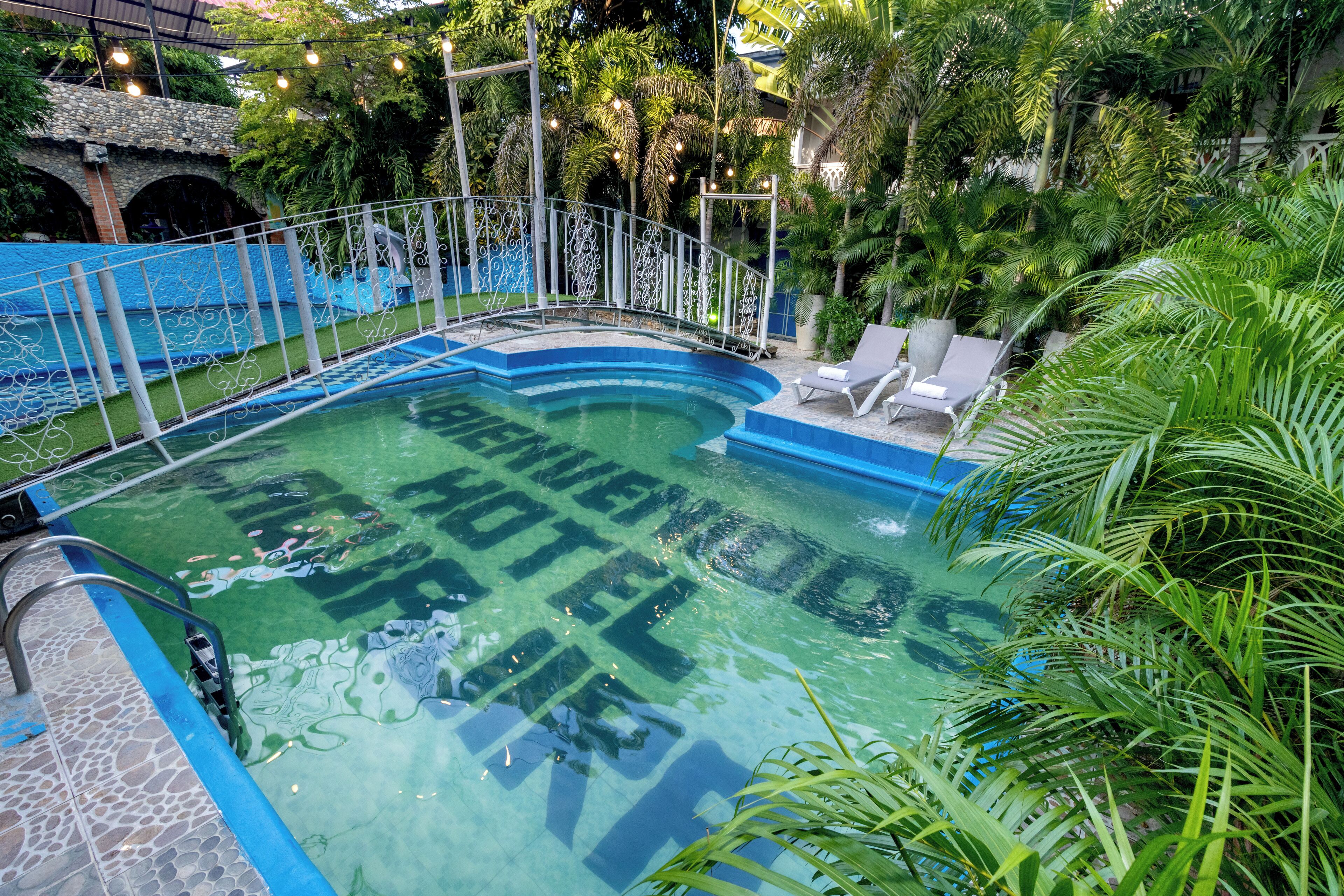Outdoor pool, open 7:30 AM to 6:00 PM, sun loungers
