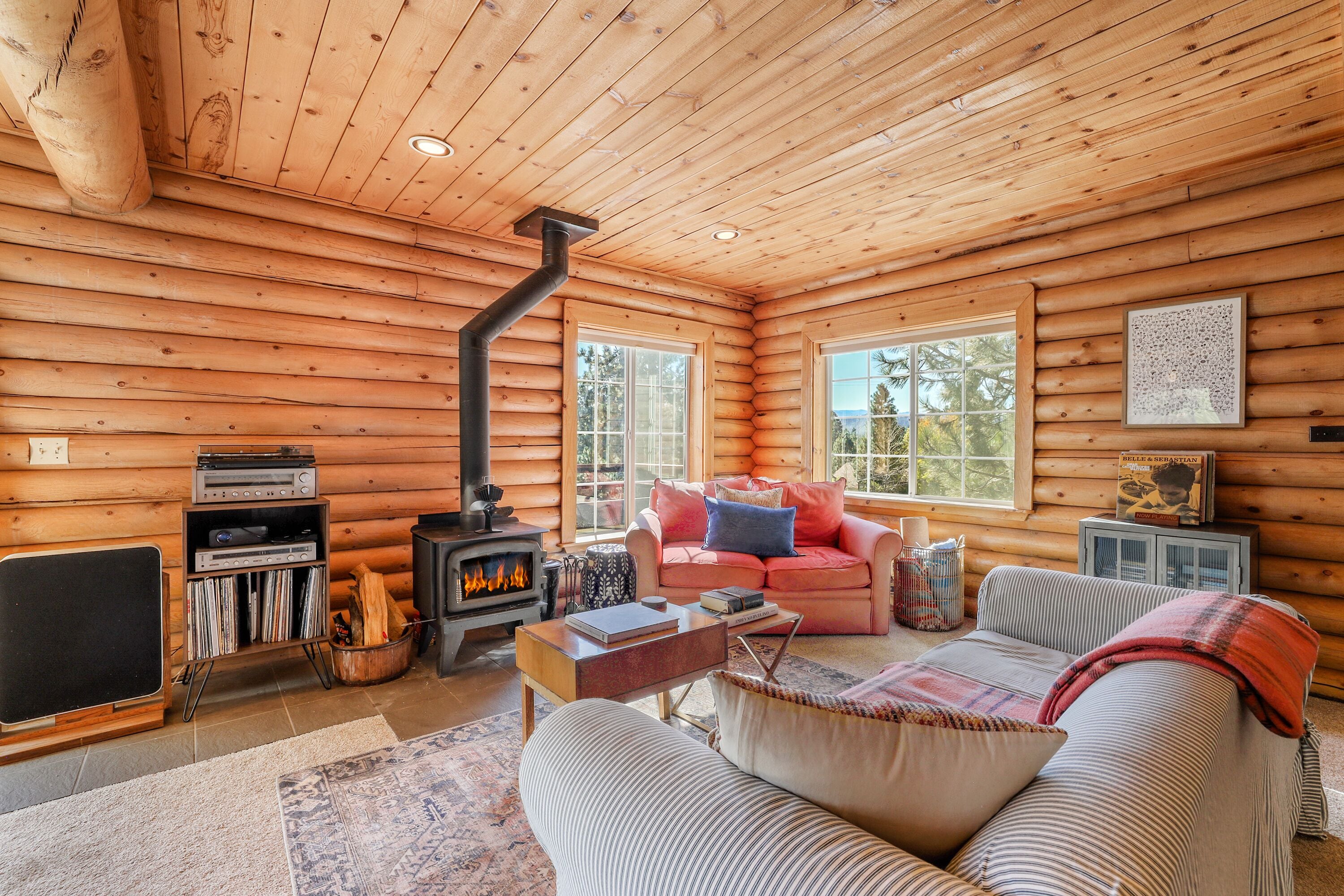 壁炉、书、音乐库