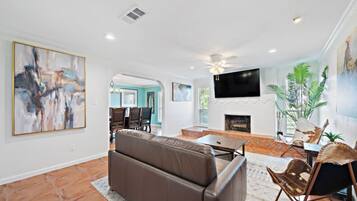 TV, foosball, table tennis, books