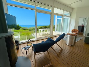 Televisio, takka, kirjoja