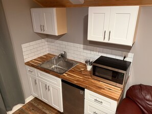 Fridge, microwave, coffee/tea maker