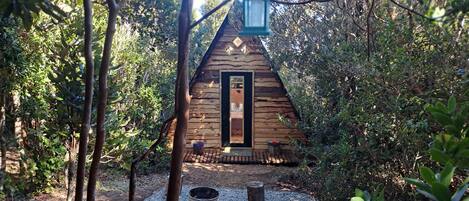 Comfort Cabin, Patio, Partial Sea View | Terrace/patio