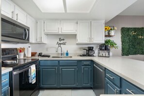 Microwave, oven, stovetop, dishwasher
