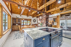 Microwave, oven, stovetop, dishwasher -  Lakeside Retreat in Naples, ME – Private Beach, and Stunning Views! (Naples)