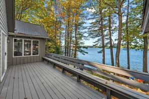 Terrace/patio -  Lakeside Retreat in Naples, ME – Private Beach, and Stunning Views! (Naples)
